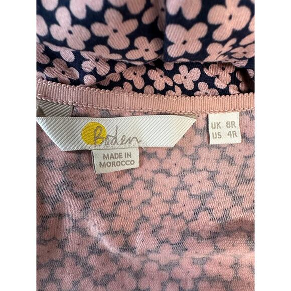 Boden Pink Floral Print Short Sleeve Midi Dress Size 4R - Picture 10 of 11